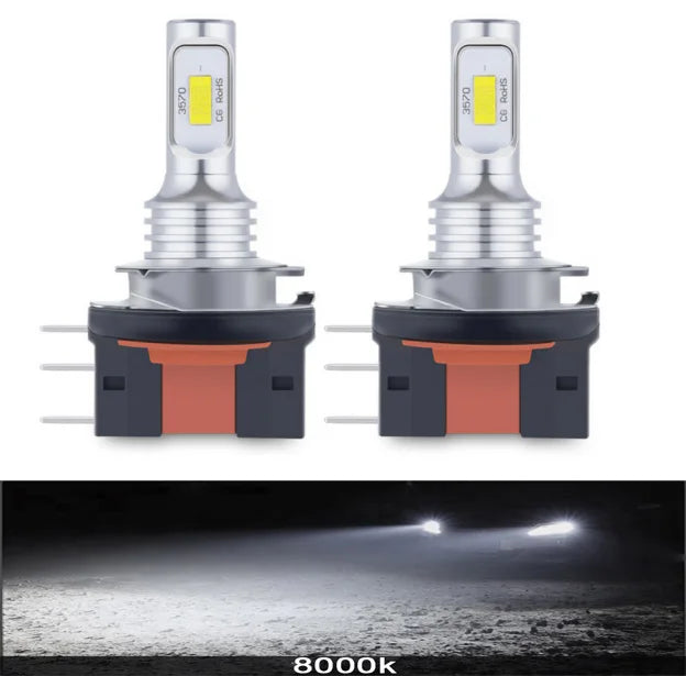 2Pcs H15 LED H11B H8B H9B Headlight Bulbs CANBUS 6500K Yellow Blue White 30000LM Car LED High Beam DRL Driving Lamp
