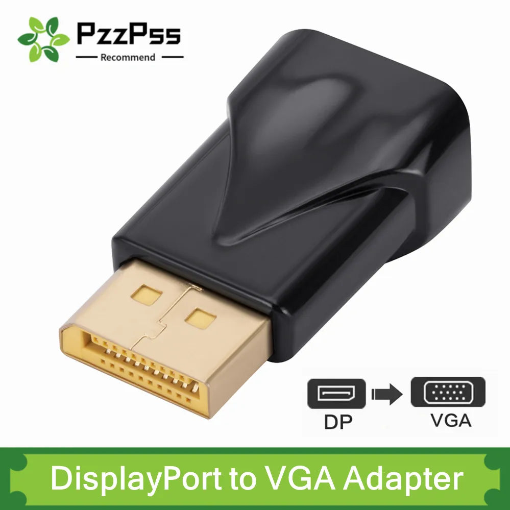 PzzPss DisplayPort To VGA Adapter 1080P Display Port DP Male