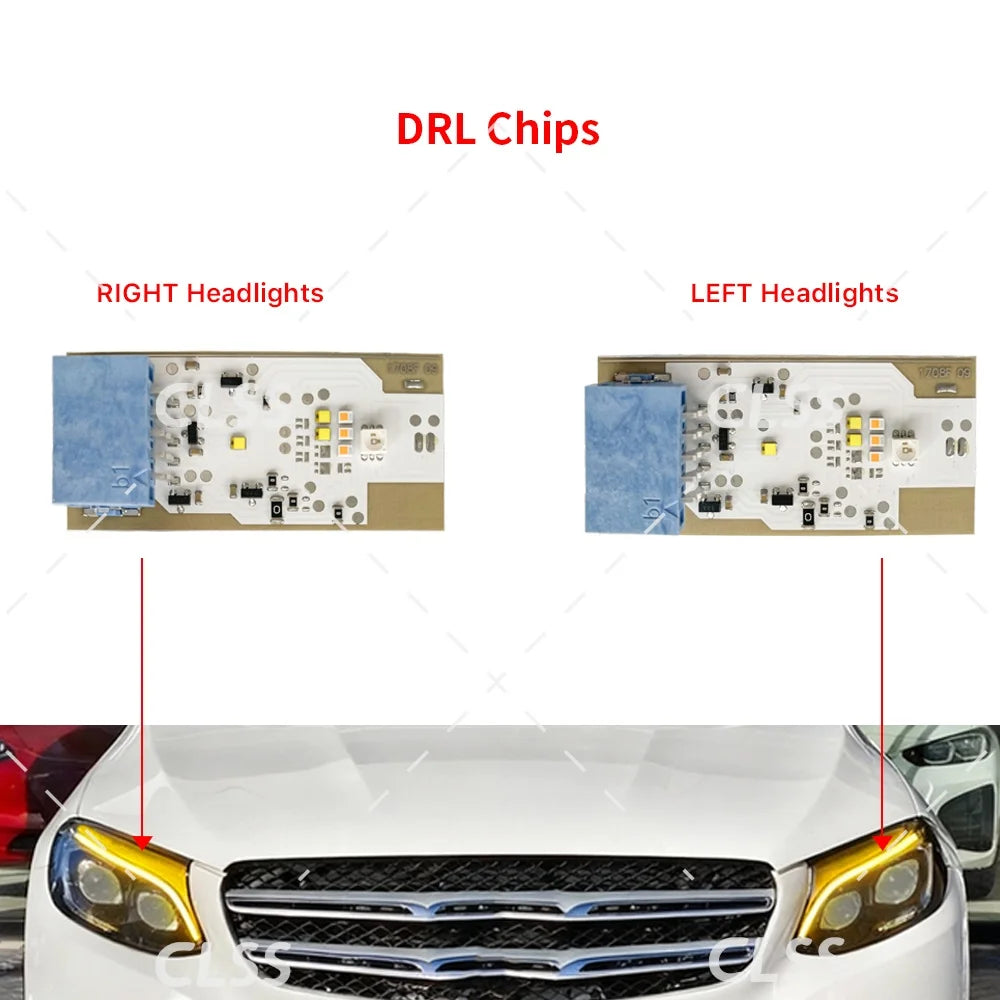 DRL LED Boards Lightsource For Mercedes-Benz GLC W253 GLC250 GLC200 2016-2019 High Spec Headlight Daytime