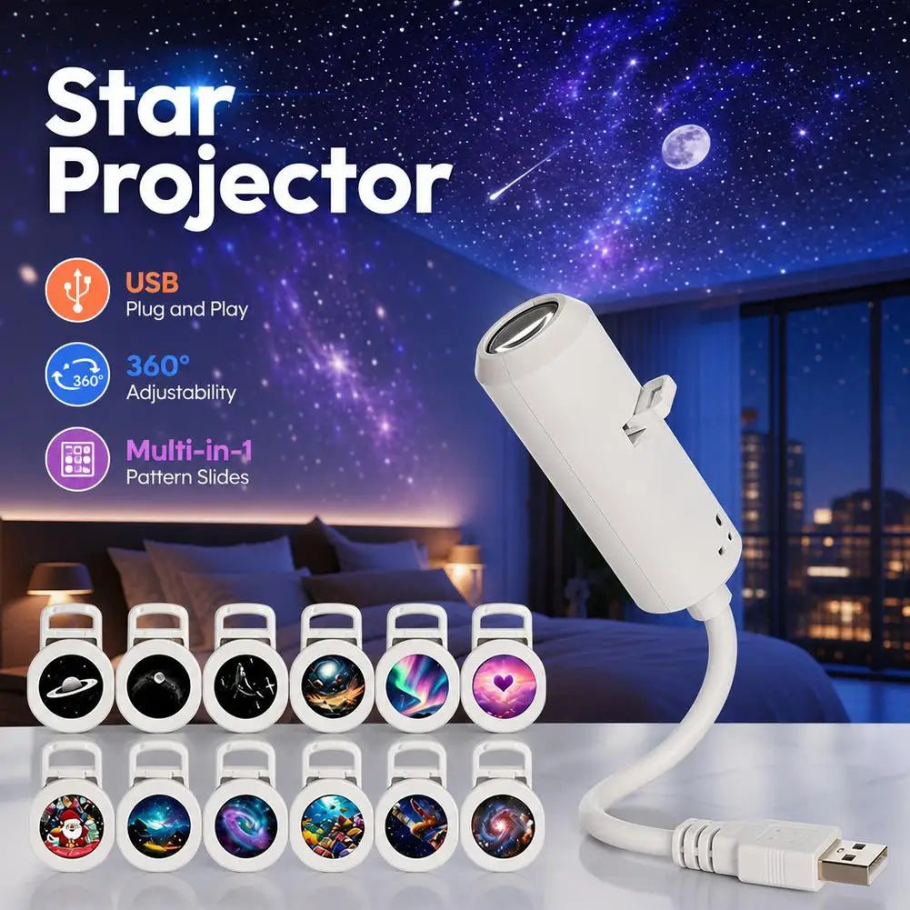 Mini USB Galaxy Projection Light Adjustable Focus Ambient St