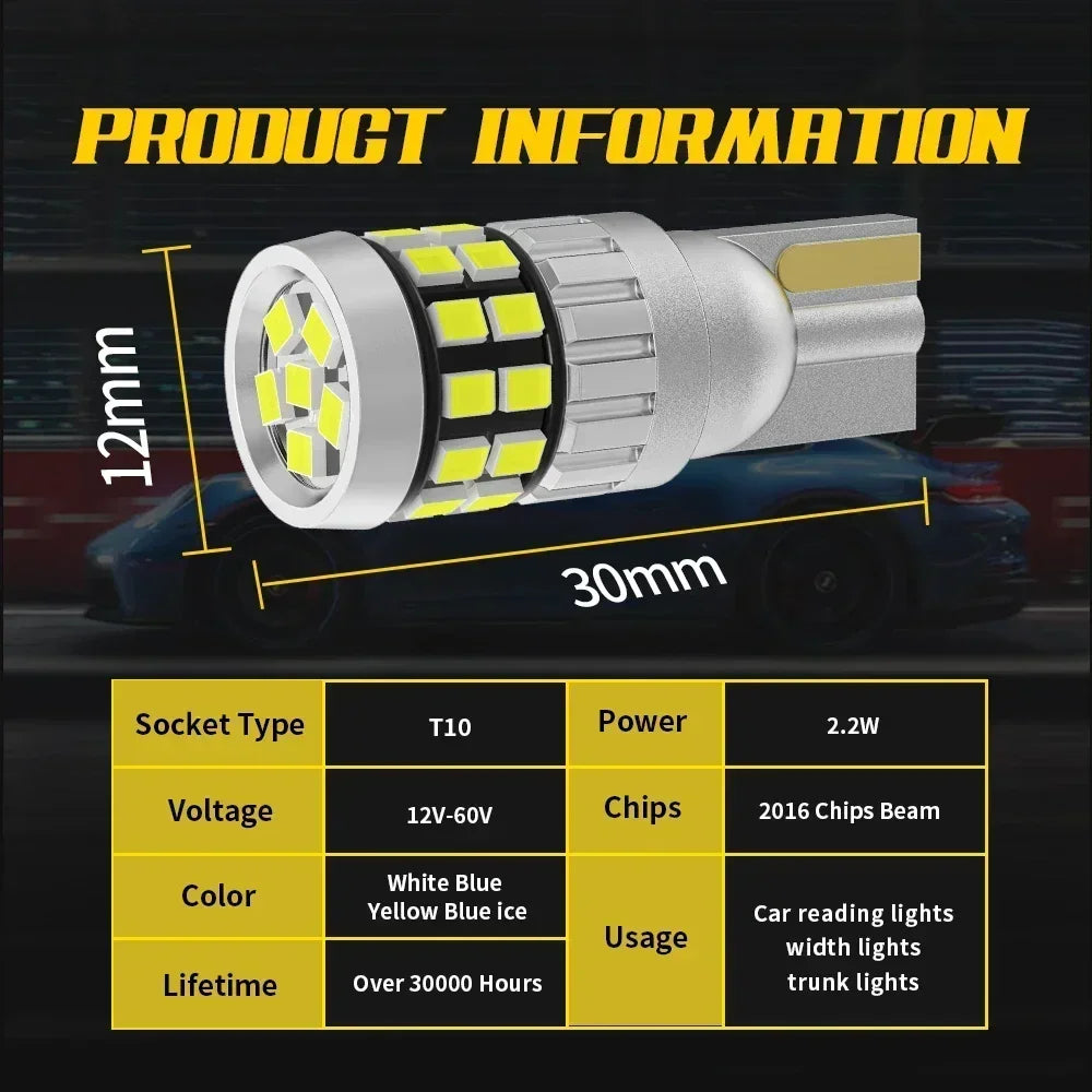 2pcs W5W LED T10 12V 24V Lights For Car Truck Interior Bulbs