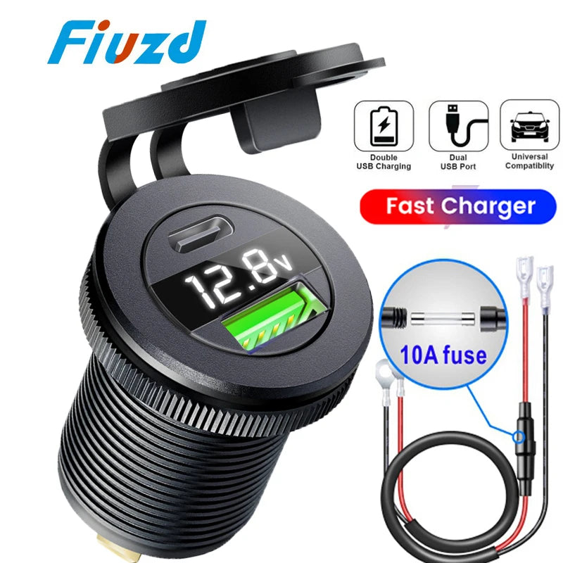 Usb socket in the car Quick Charge PD 3.0 Power Outlet with 