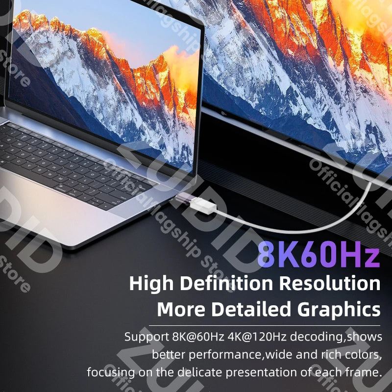 Mini DP to Displayport 1.4 Adapter Converter 8K 60Hz Bi-Dire