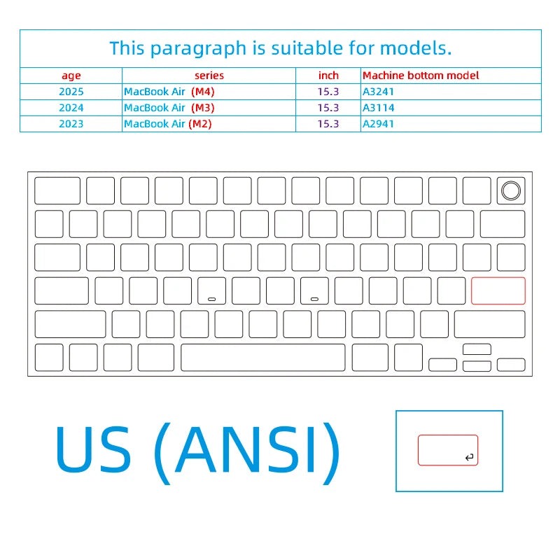 Transparent Matte Keyboard Stickers for MacBook Us Qwerty Blank Keycap Labels Decal Protector Replacement Keyboard Key Stickers