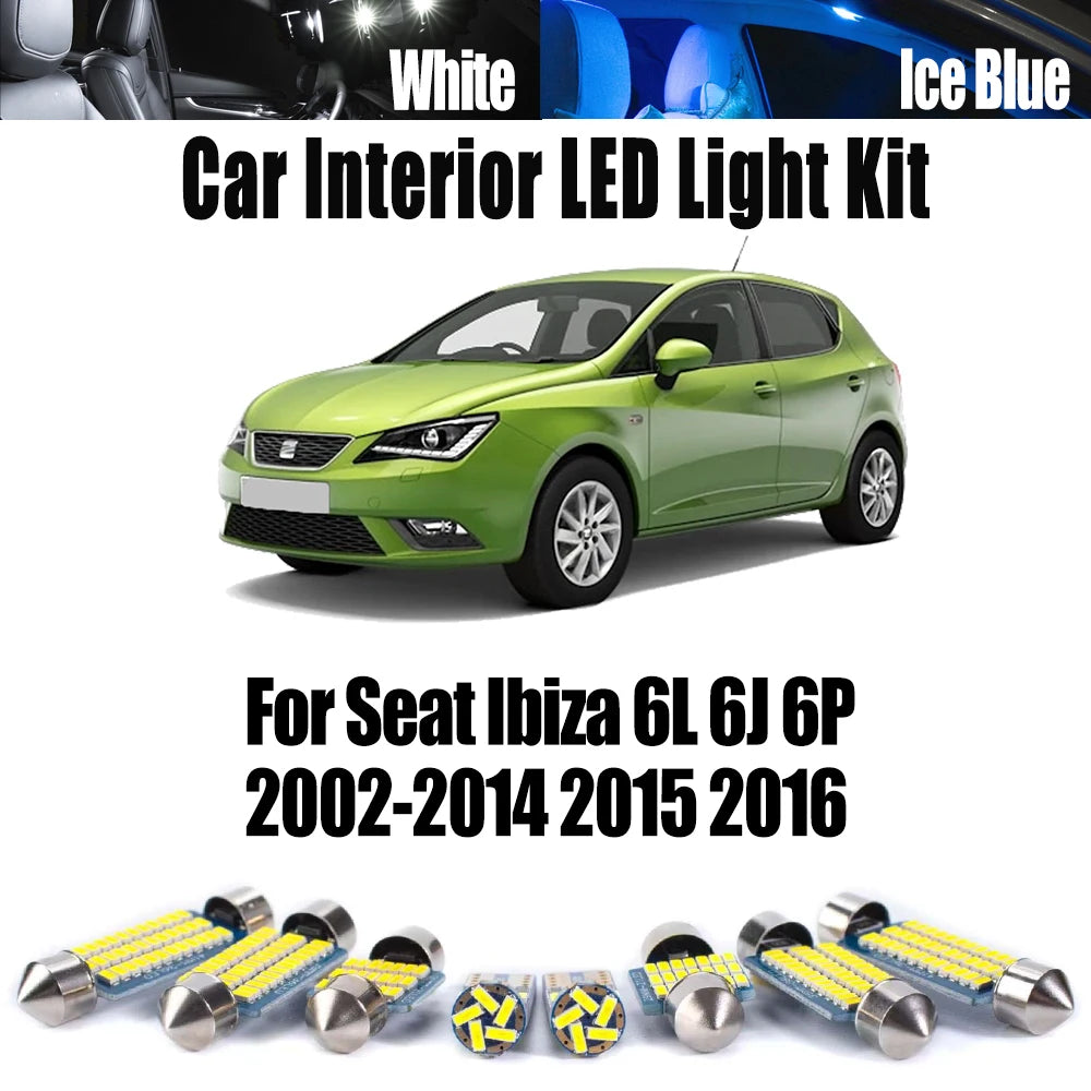 LED Interior Light Kit for Seat 2002-2014 - Canbus Error-Free Interior Bulbs