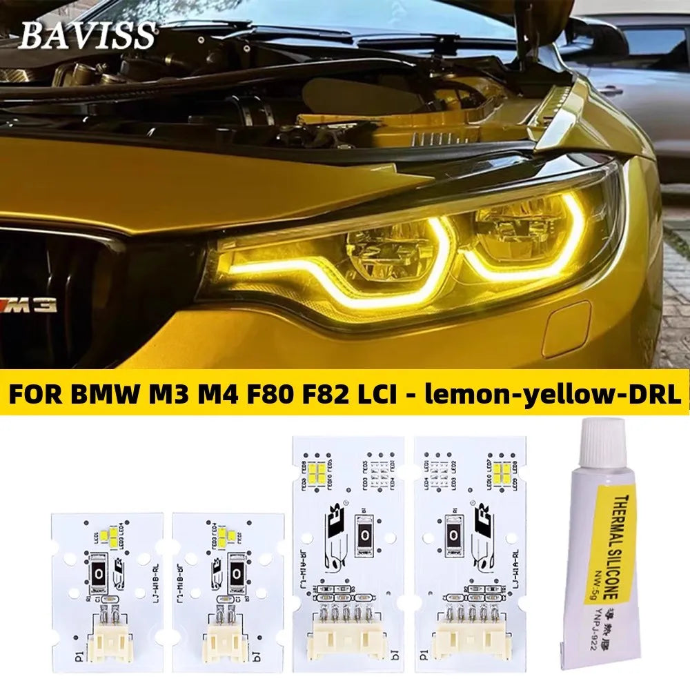 DRL yellow gold color LED board F80 F82 F83 F32 F36 F33 LCI daytime running light lemon yellow 1ste for F36