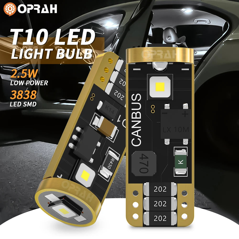 Oprah 2pcs LED T10 W5W Canbus Car Lights No Error Interior L