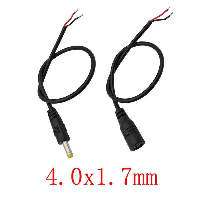 4.0x1.7mm DC Male Female Jack Wire Connector 4.0mm x 1.7mm D