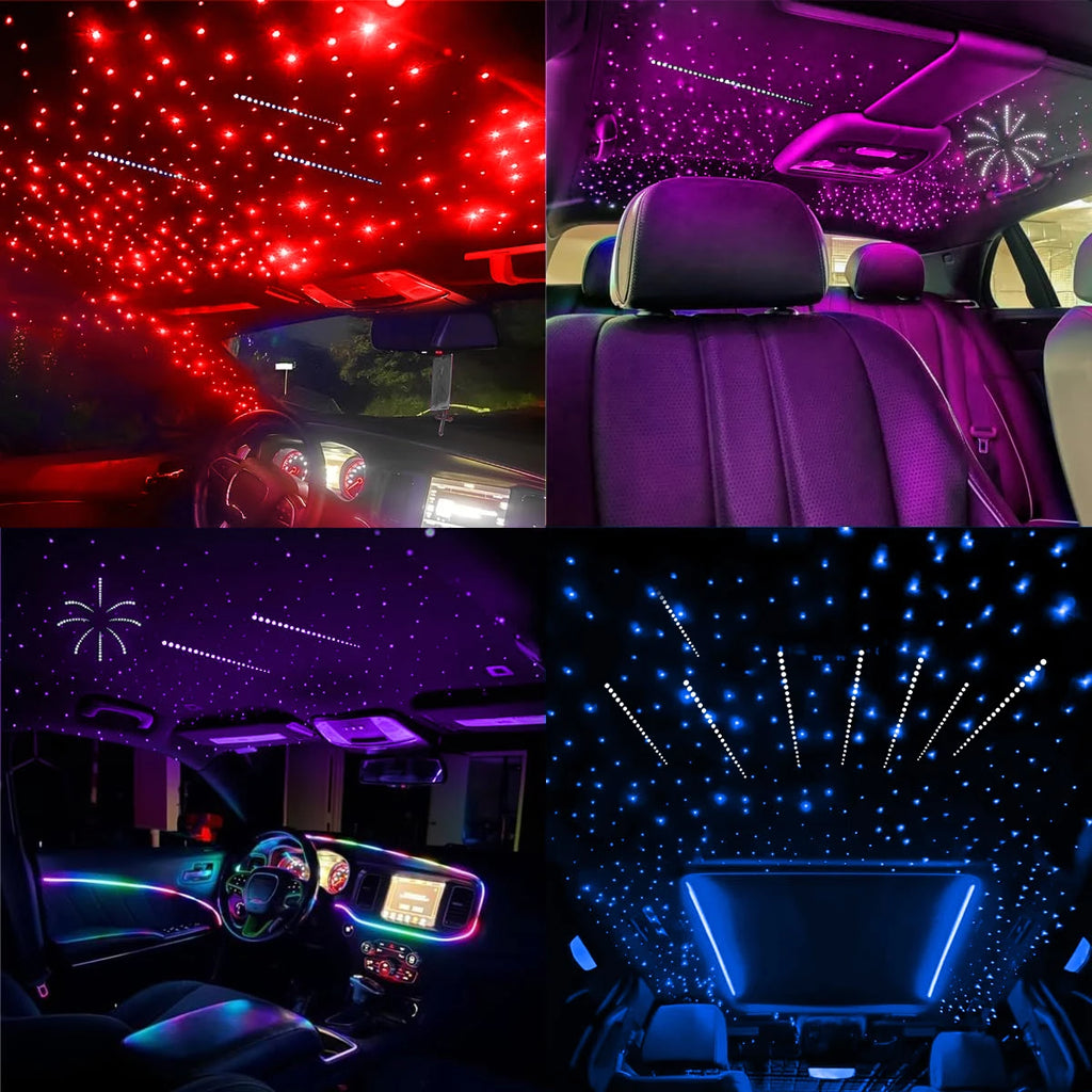 32W RGBW Meteor Car Roof Stars Fiber Optic Light Music Roof 