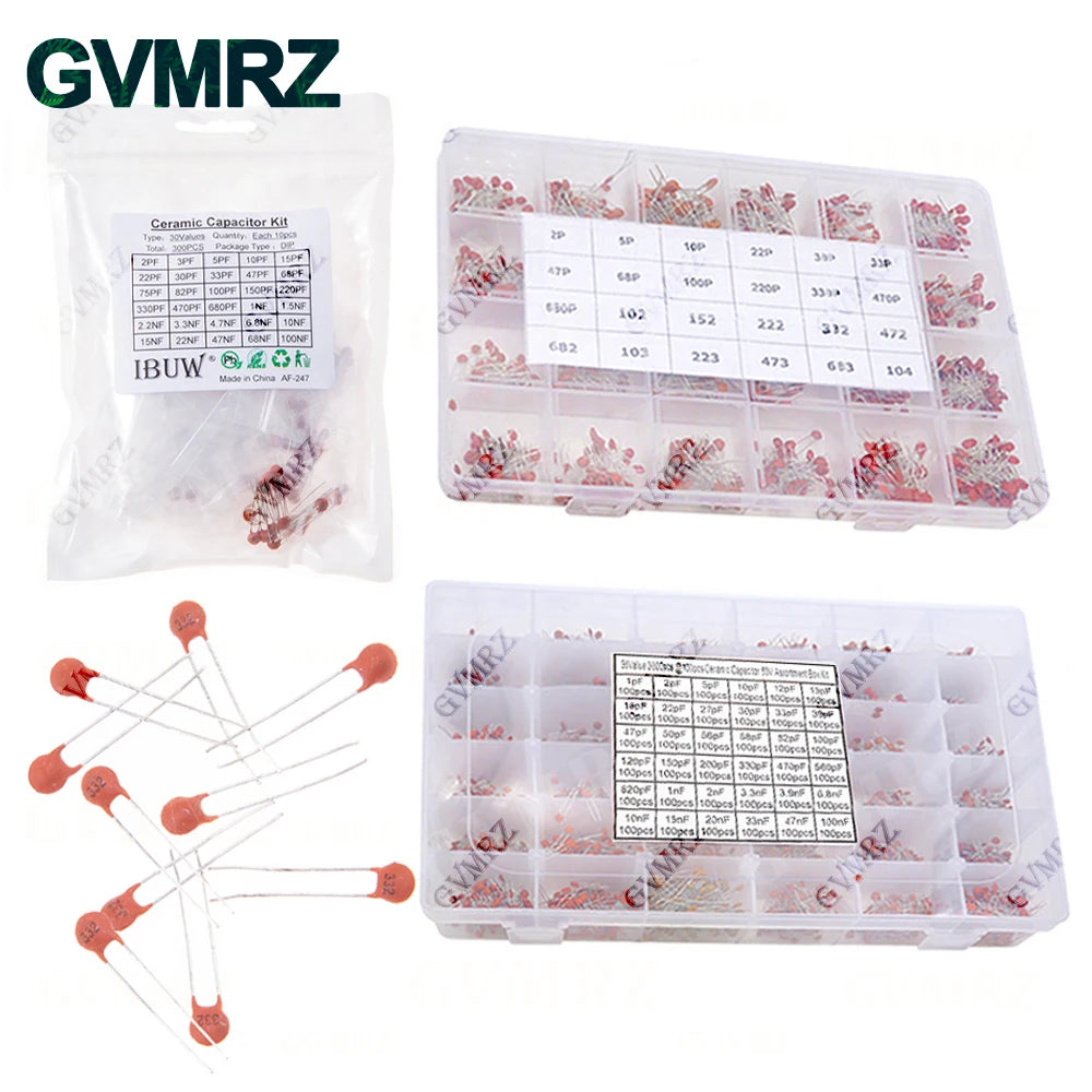 300PCS 960PCS 3600PCS Ceramic Capacitors Kit Electronic Comp