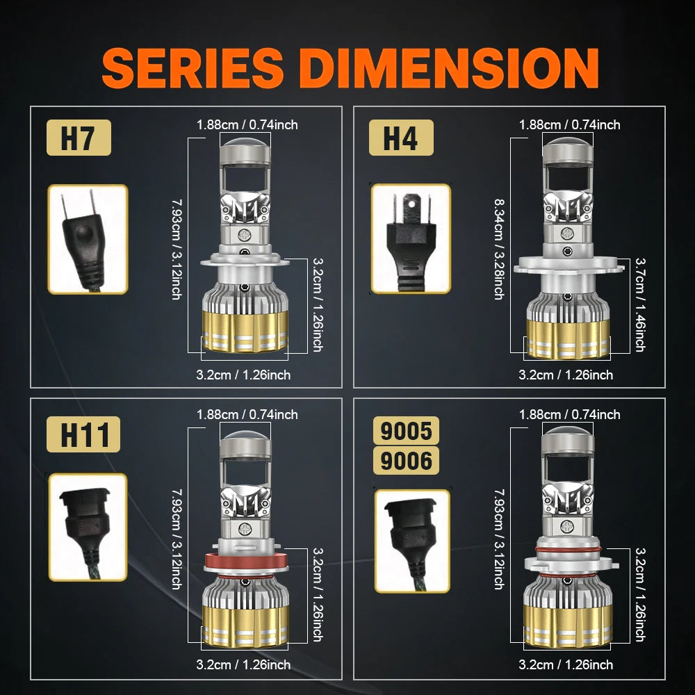 9800W 15600000LM H7 H4 Canbus Car Headlight Mini Lens H11 90