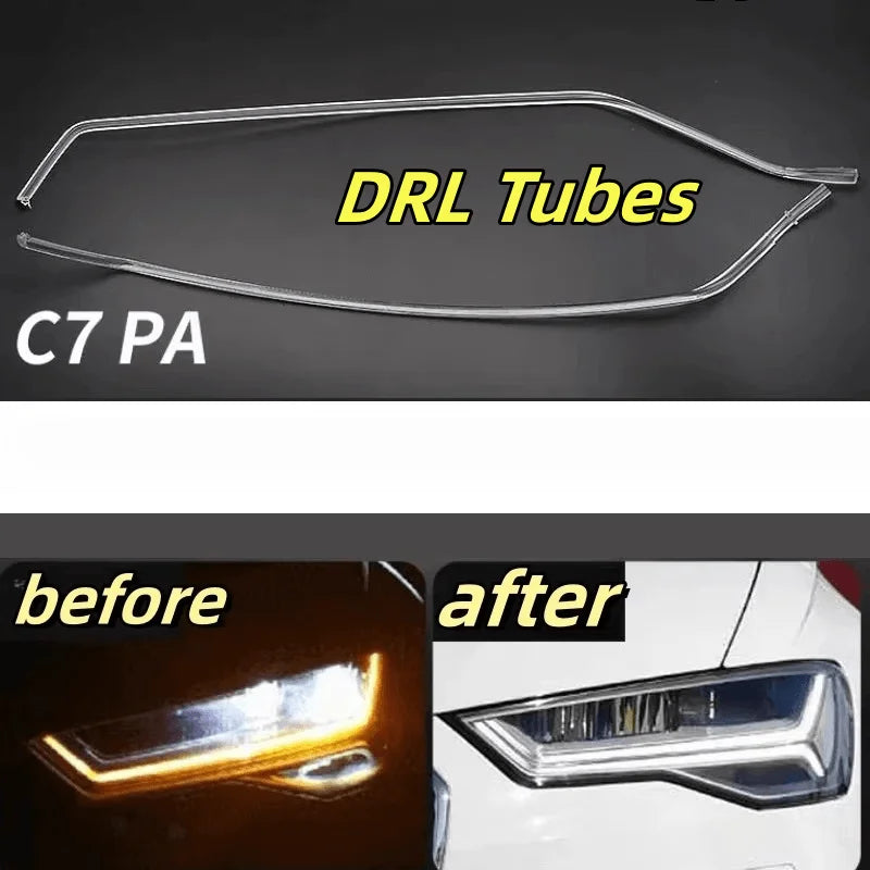 DRL Headlight Light Guide Plate Daytime Running Light Tube Bar for Audi A6L C7