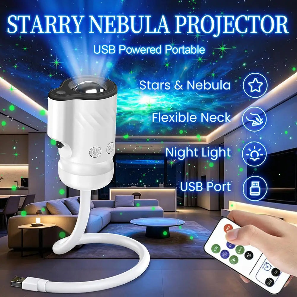 USB Galaxy Starry Sky Projector Light HD Focus Night Light R