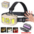 Powerful LED Induction Headlamp 4 Lighting Modes Type-C Charge Head Flashlight Outdoor Waterproof Camping Fishing Headlight