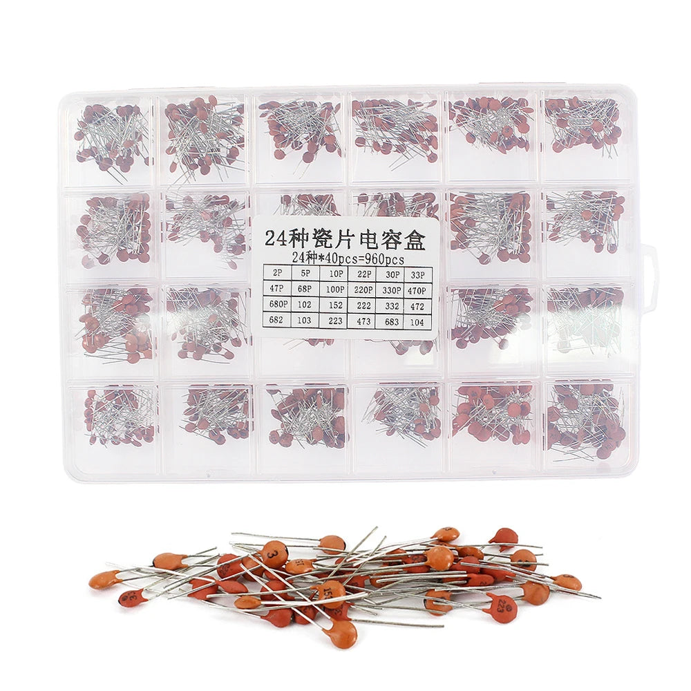 Ceramic Capacitor Kit Set 300pcs/960pcs 2pF-0.1uF Electronic