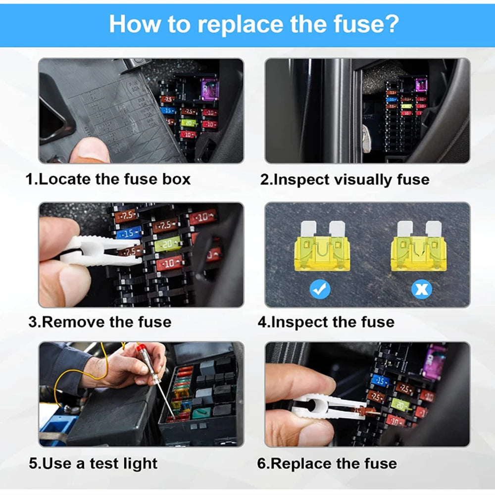 100pcs Standard Car Fuses 2A 3A 5A 7.5A 10A 15A 20A 25A 30A 