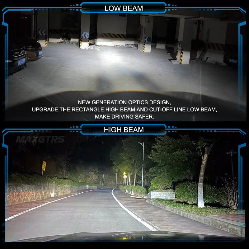 24000LM H4 LED Projector Headlight RHD LHD Lens Auto Car Mot