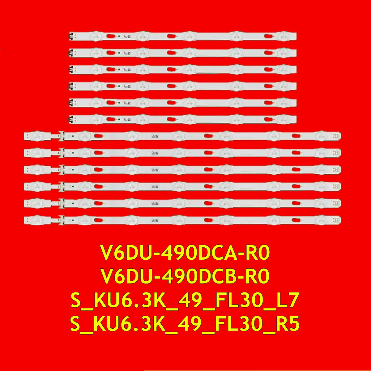LED Backlight Strip for UE49KU6100 UE49KU6300U UE49MU6100U UE49MU6200 UE49MU6300U UE49KU6170U V6DU-490DCA-R0