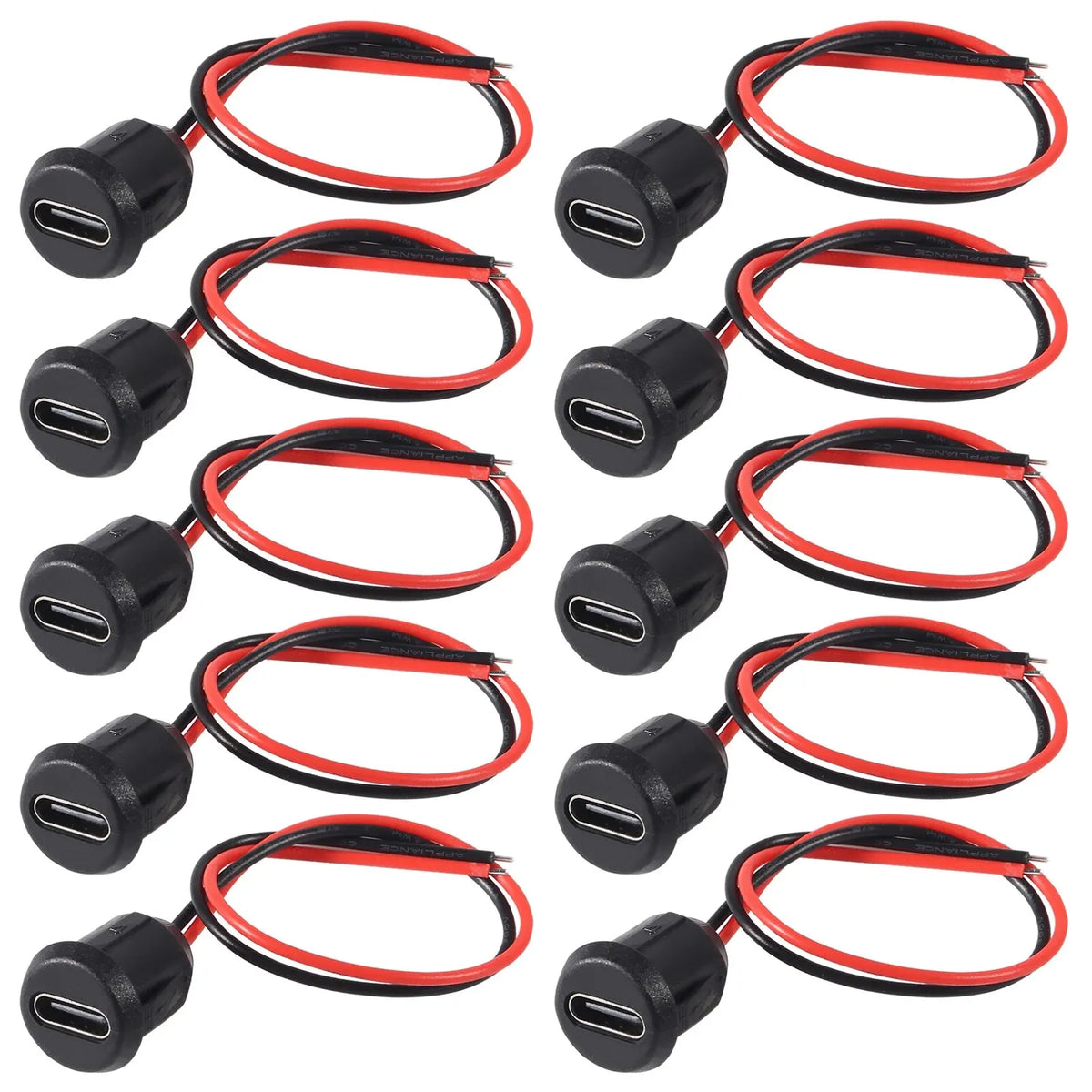 5pcs Type-C Female 2Pin USB Connector Type-C Waterproof with