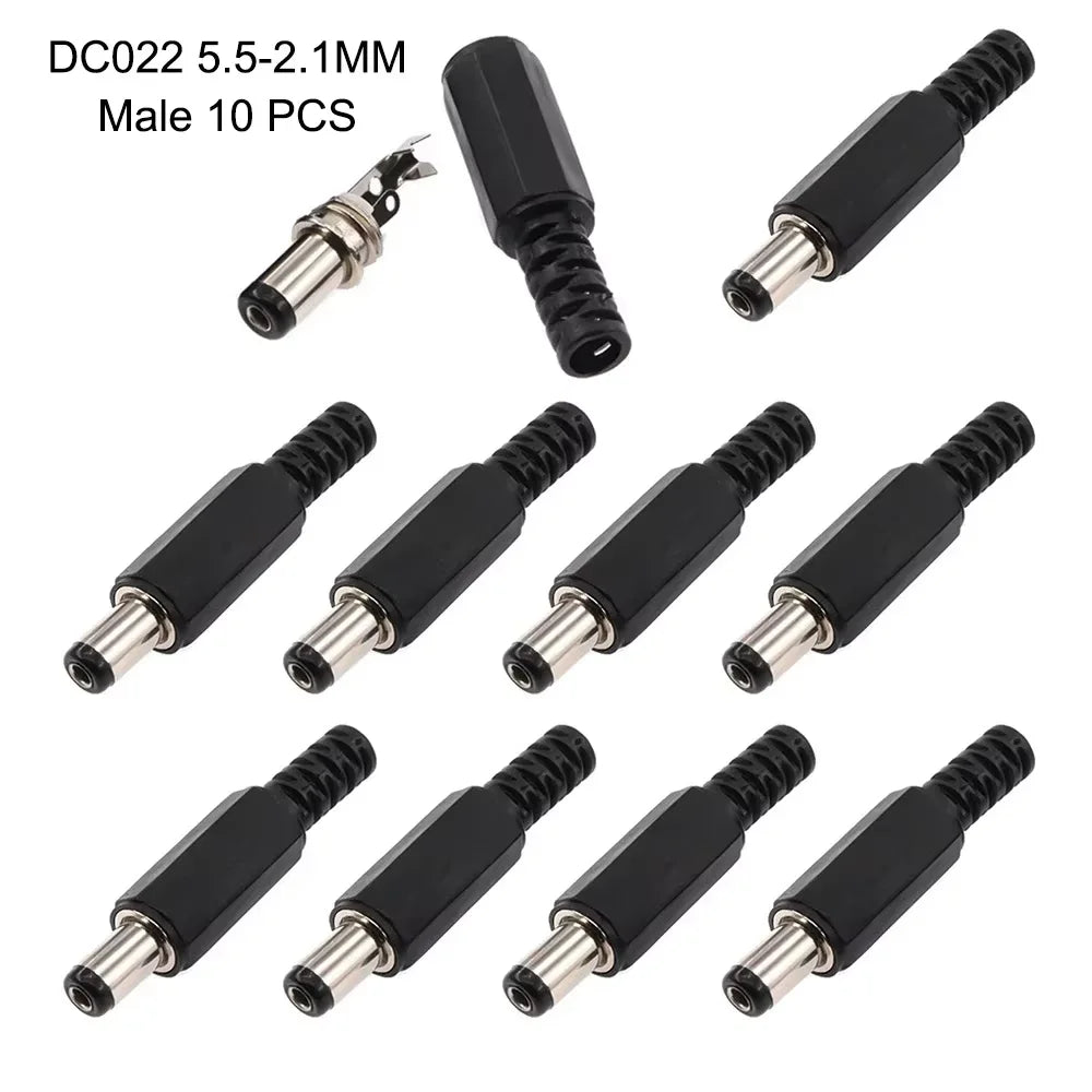 10 Pack DC022 B Power Jack Panel Mount Connector DC 5.5mm x 2.1 DC 5.5mm x2.5mm Female Solder Type Power Jack Socket
