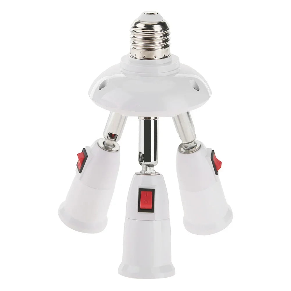 E27 Splitter 2/3/4/5 Heads Lamp Base Adjustable LED Light Bulb Holder Adapter Converter Socket High Quality Lamp Bulb Holder