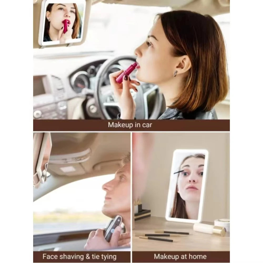 Car Interior Makeup Mirrors Sun Visor Plate LED Mirror for G