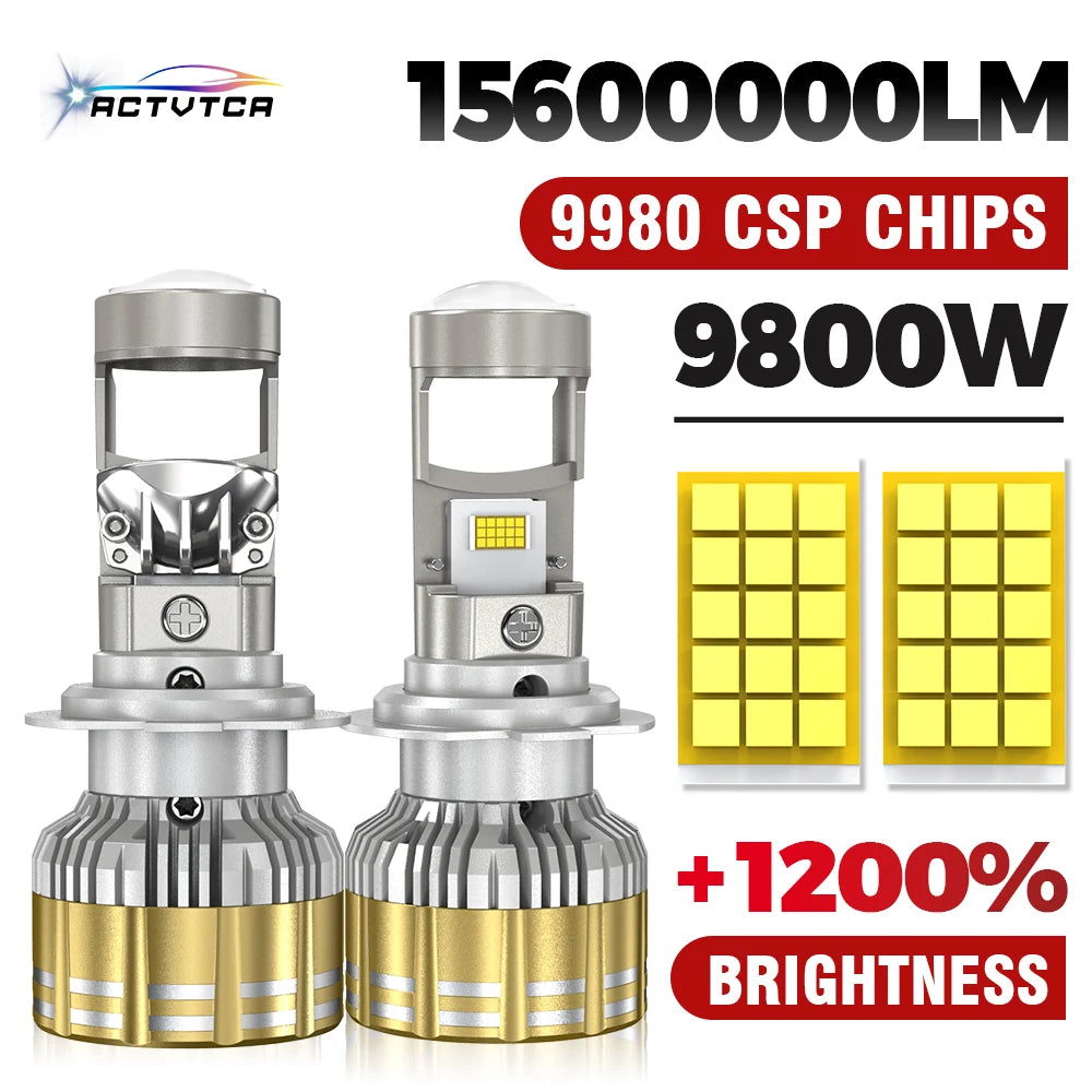9800W 15600000LM H7 H4 Canbus Car Headlight Mini Lens H11 90