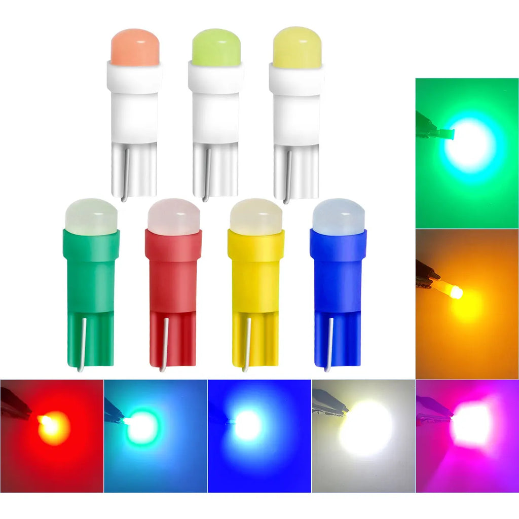 10PCS T5 LED Lights W1.2W W3W LED Car Interior Light Auto Si