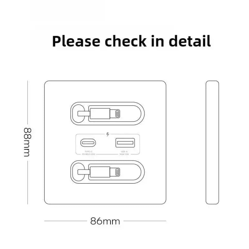 20W USB Type-C Fast Charging Socket USB C Port Multifunction