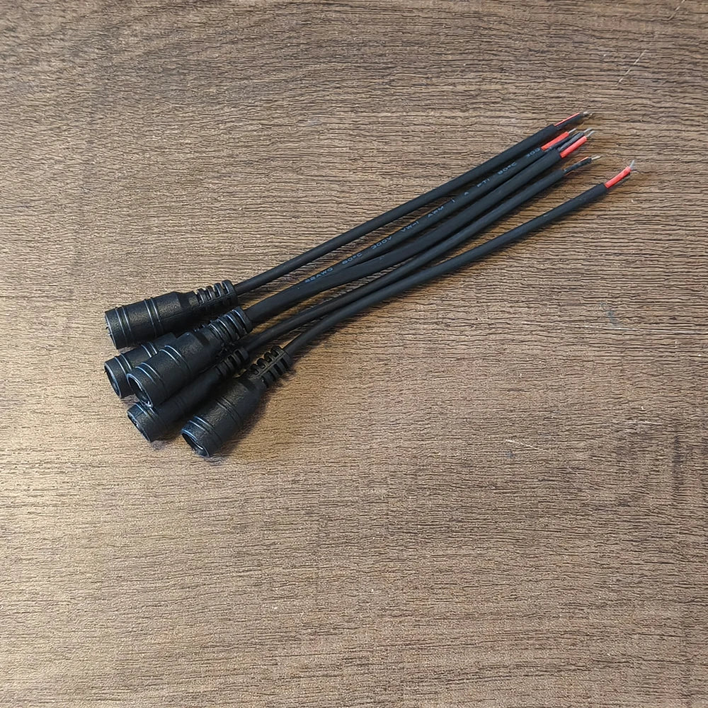Black 15cm DC Cable 5.5 x 2.1mm DC Plug Jack Connector Wire 