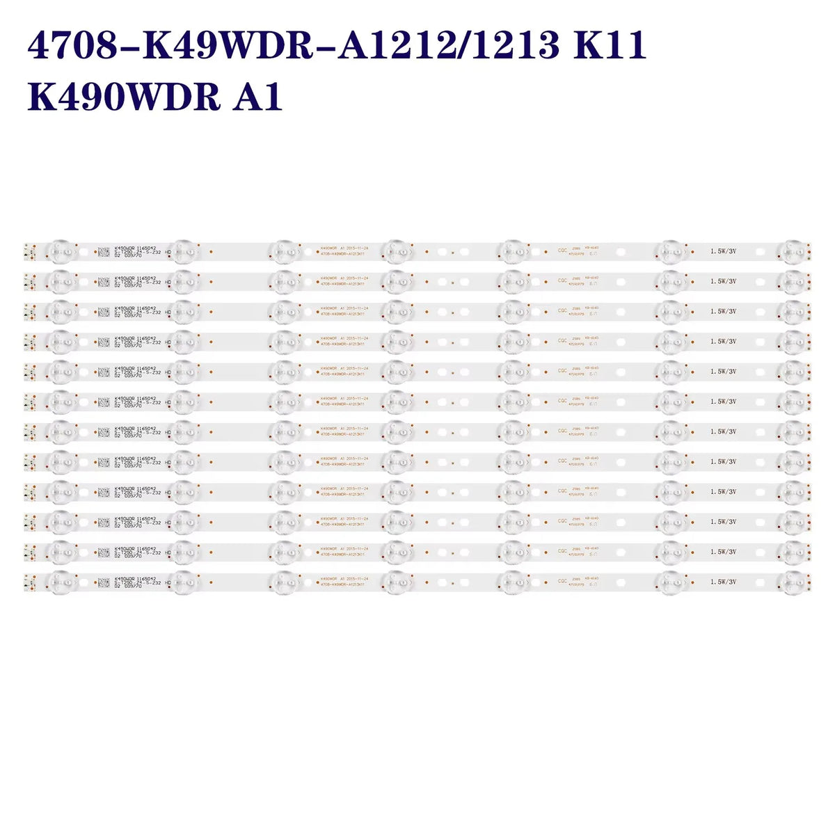 12pcs LED Backlight strip for Toshiba 49 TV 49L621U K490WDR 