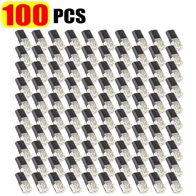 10/300pcs D2 Car Wire Connectors Quick Splice Crimp Terminal Double-Wire Plug-In Connector Electrical Wire Cable Connection Tool