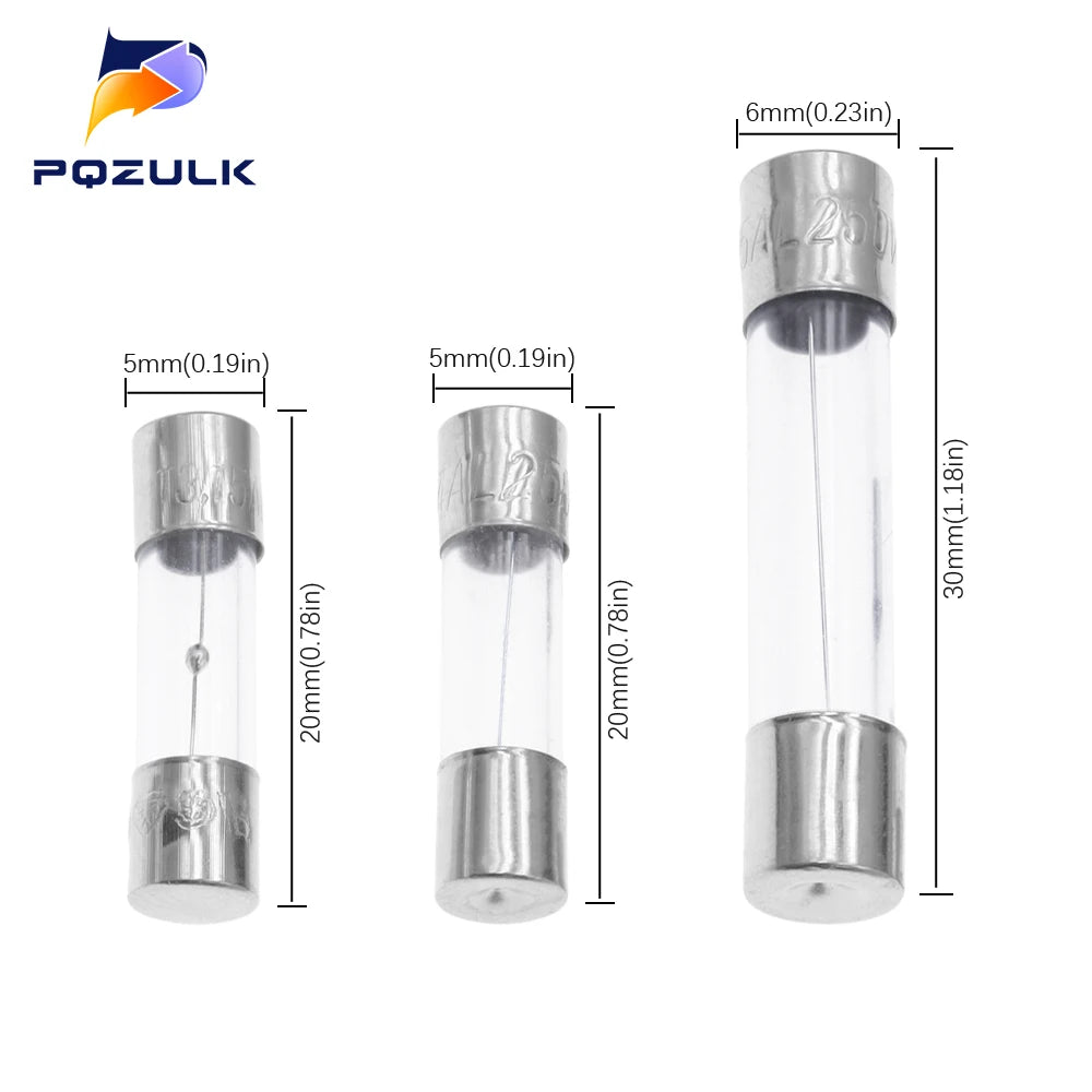 Slow Blow Glass Tube Fuse 5x20MM 6X30MM 0.5A 1A 2A 3A 4A 5A 