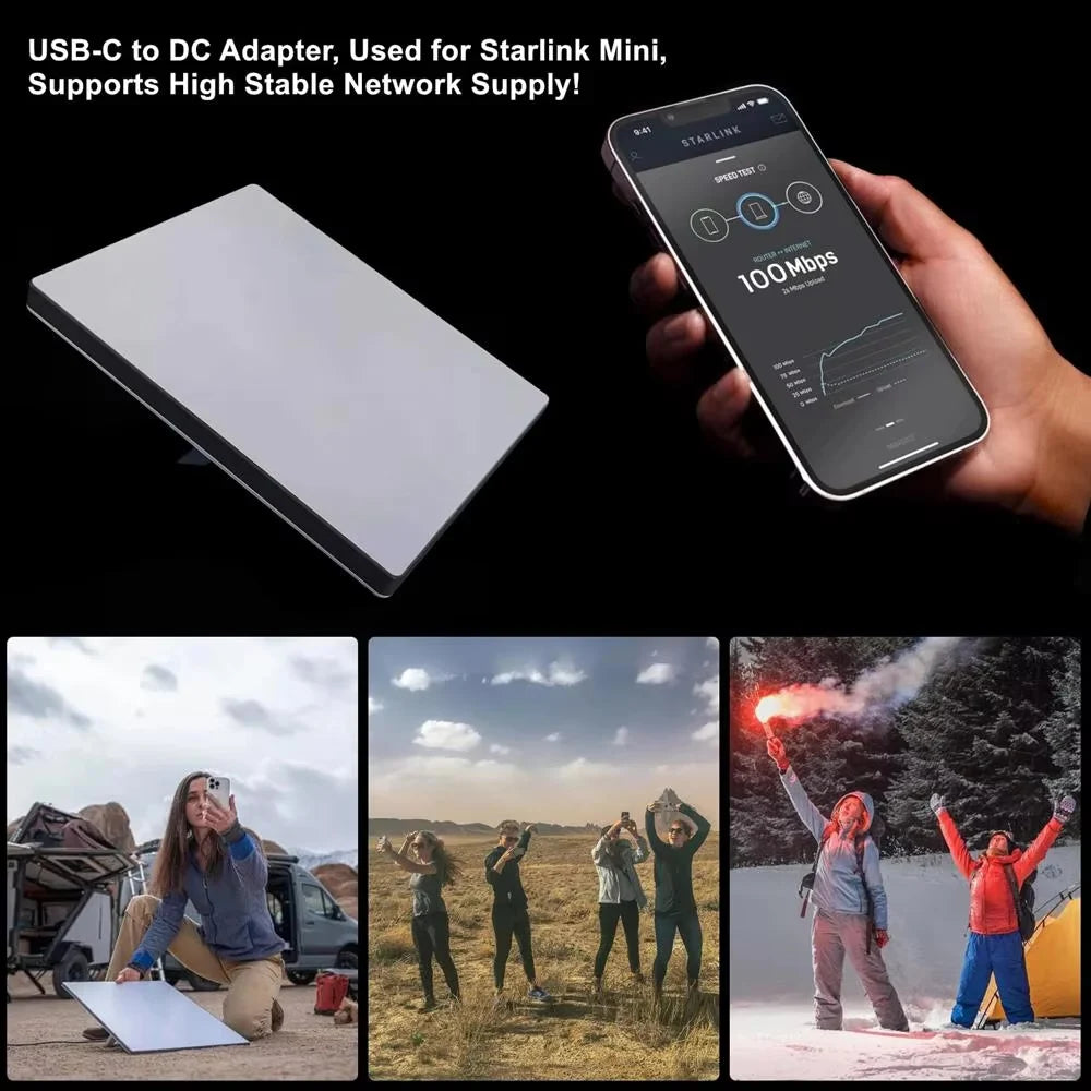Type-C to DC Power Adapter for Starlink Mini PD100W USB C Fe