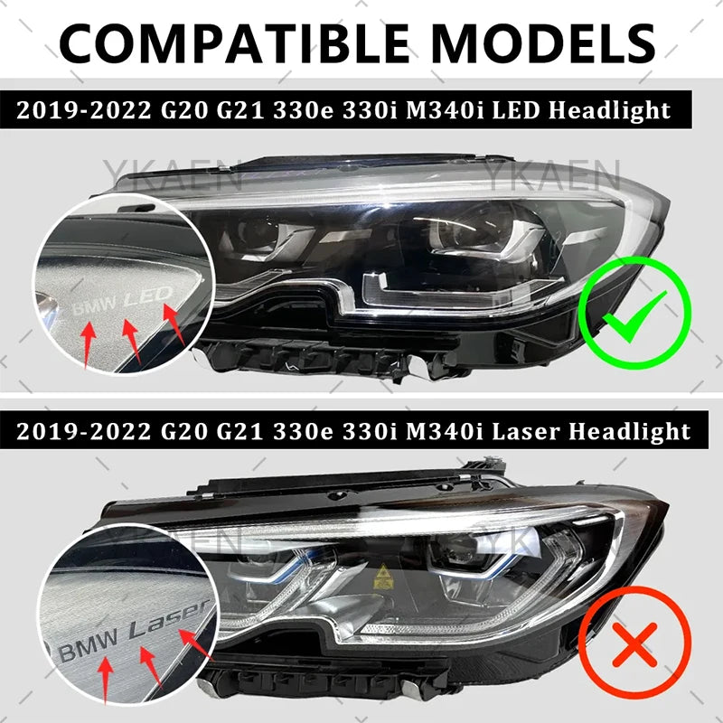 LED Headlight Daytime Running Light Module For 19-22 BMW 3 Series G20 G21 G28 Blue Red Angel Eye DRL Boards