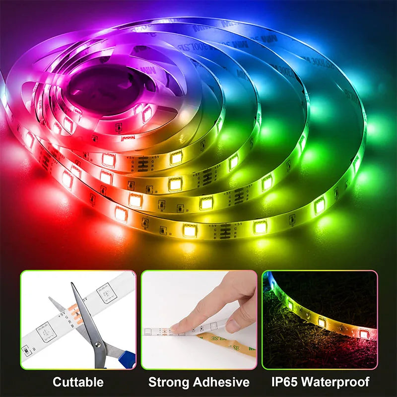 RGB LED Light Strip Lights USB 5V TV Backlight Atmosphere Li