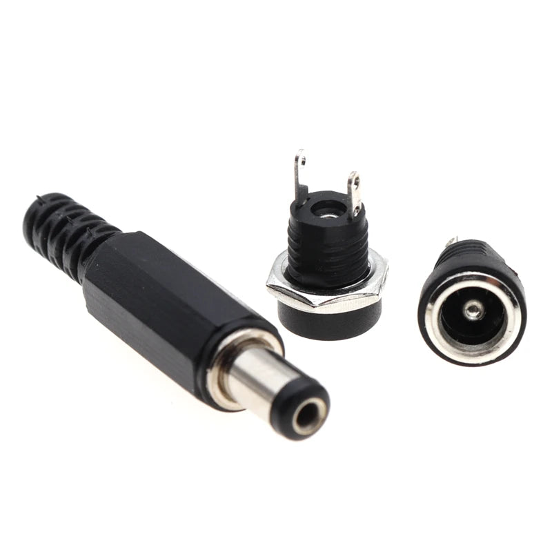 10PCS 5Pair DC Power Connector Pin 2.1x5.5mm Female Plug Jac