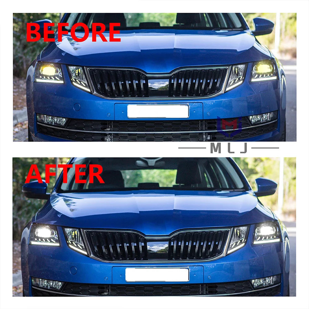 Headlight Replacement Parts White LED DRL Chip Turn Signal Module Board Light Guide Strip for Skoda