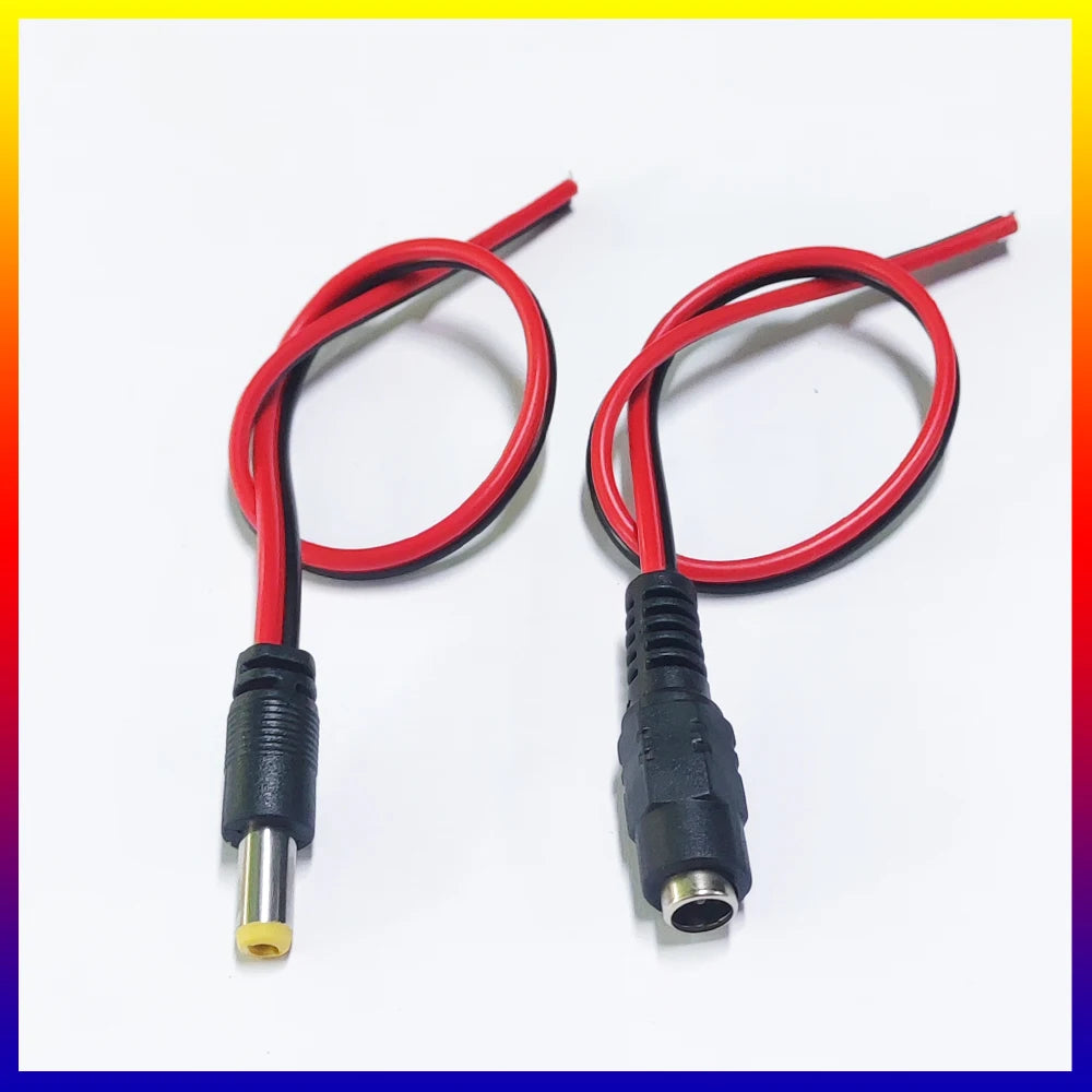 10pcs/Lot Male Female Plug DC 12V Power Pigtail Cable Jack F