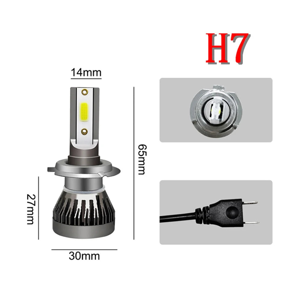 Car Light H7 LED Mini Headlight Bulbs H1 LED H4 H8 H9 H11 He