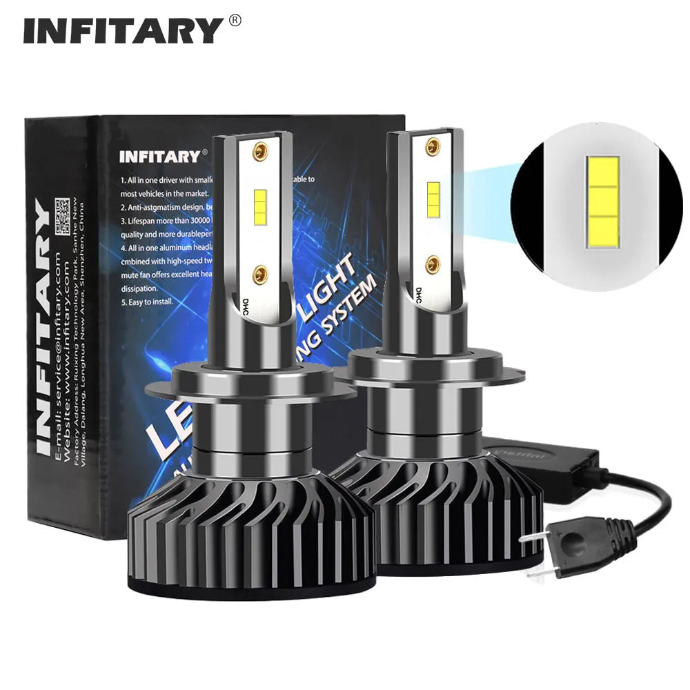 Infitary H7 H4 LED Car Headlight Canbus H11 H1 9005 9006 Hea