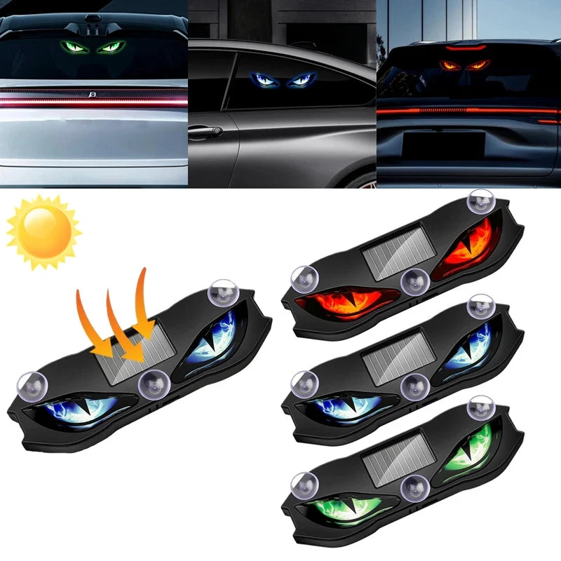 Solar Powered Car Neon Light Wireless Cool DEMON EYE Led Amb