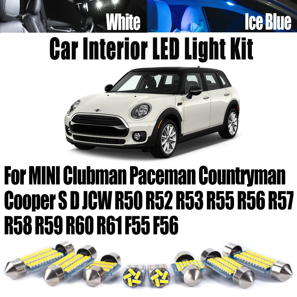 Bulbs Set For MINI Clubman Paceman Countryman Cooper S D JCW R50 R52 R53 R55 R56 R57 R58 R59 R60 R61 F55 F56