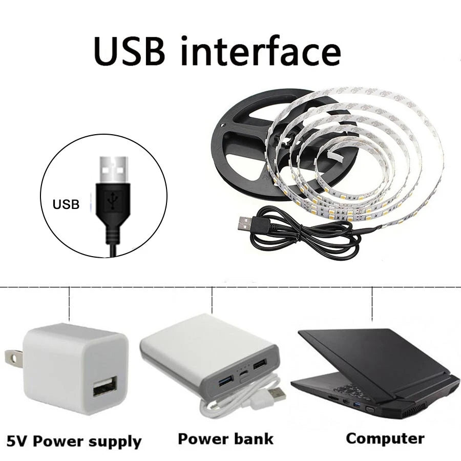 5V USB Led Strip Light SMD 2835 60Leds/m Flexible LED Ribbon