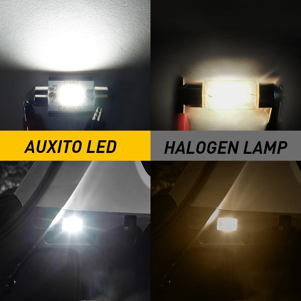 AUXITO 2PCS 12v 31mm 36mm 41mm C10W C5W Festoon LED Light Bu