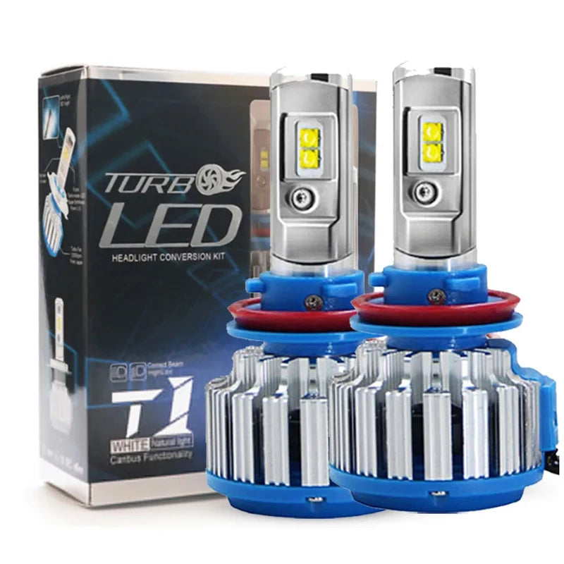 Turbo Led T1 H4 H7 Led Headlight 70W H1 H3 H11 9004 9005 900