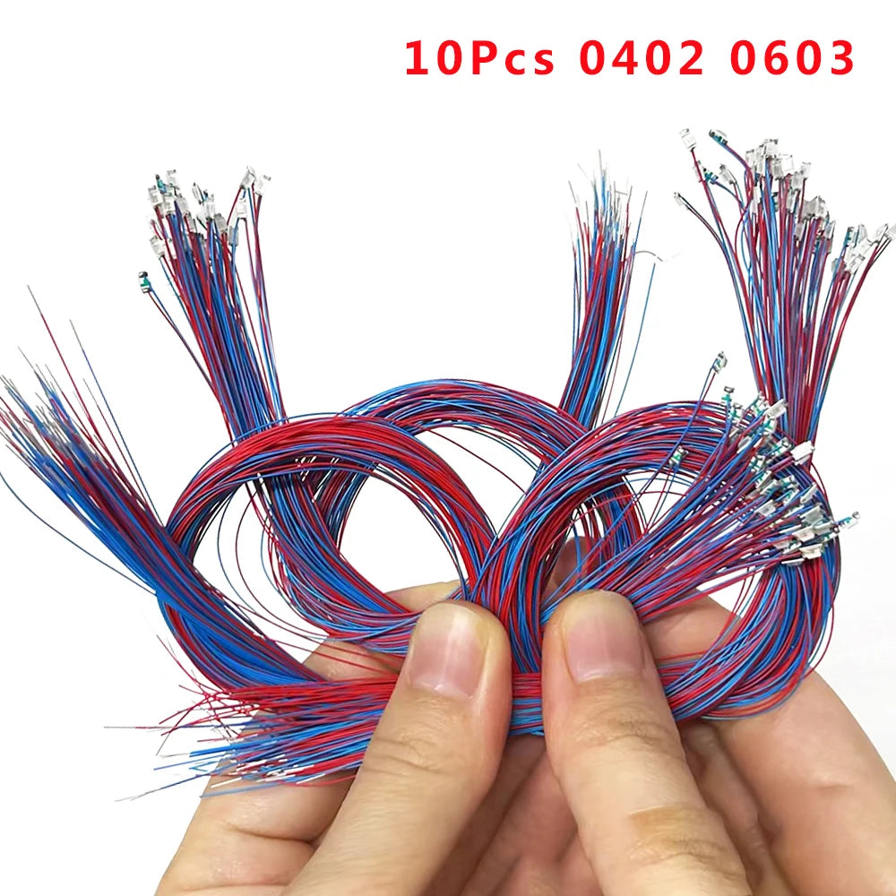 10Pcs/Lot Model 0402 0603 SMD LED Wired Chip Micro Led Pre-S