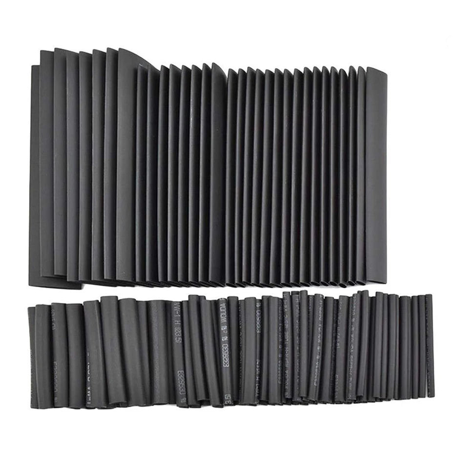 127pcs Black Heat Shrinkable Tube Cable Insulation Sleeve Wa