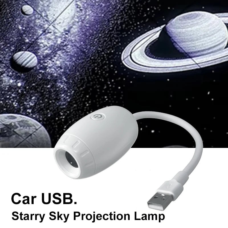 USB Car Atmosphere Projector Starry Galaxy Lamp for Bedroom 