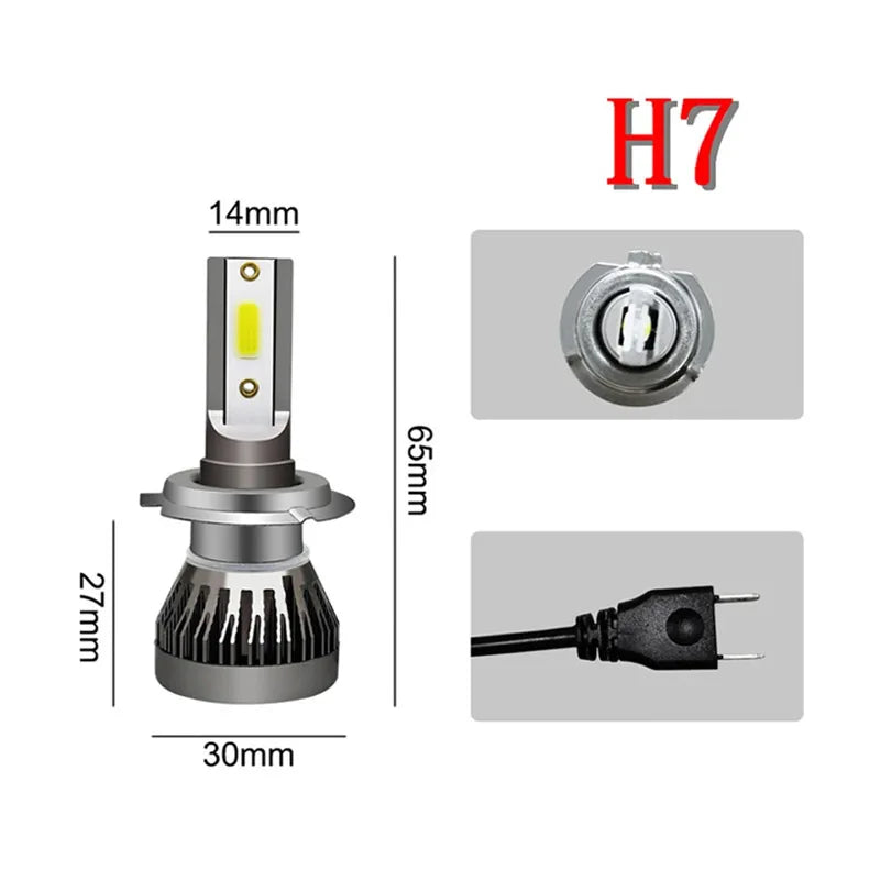 Car Light H7 LED Mini Headlight Bulbs H1 LED H4 H8 H9 H11 He
